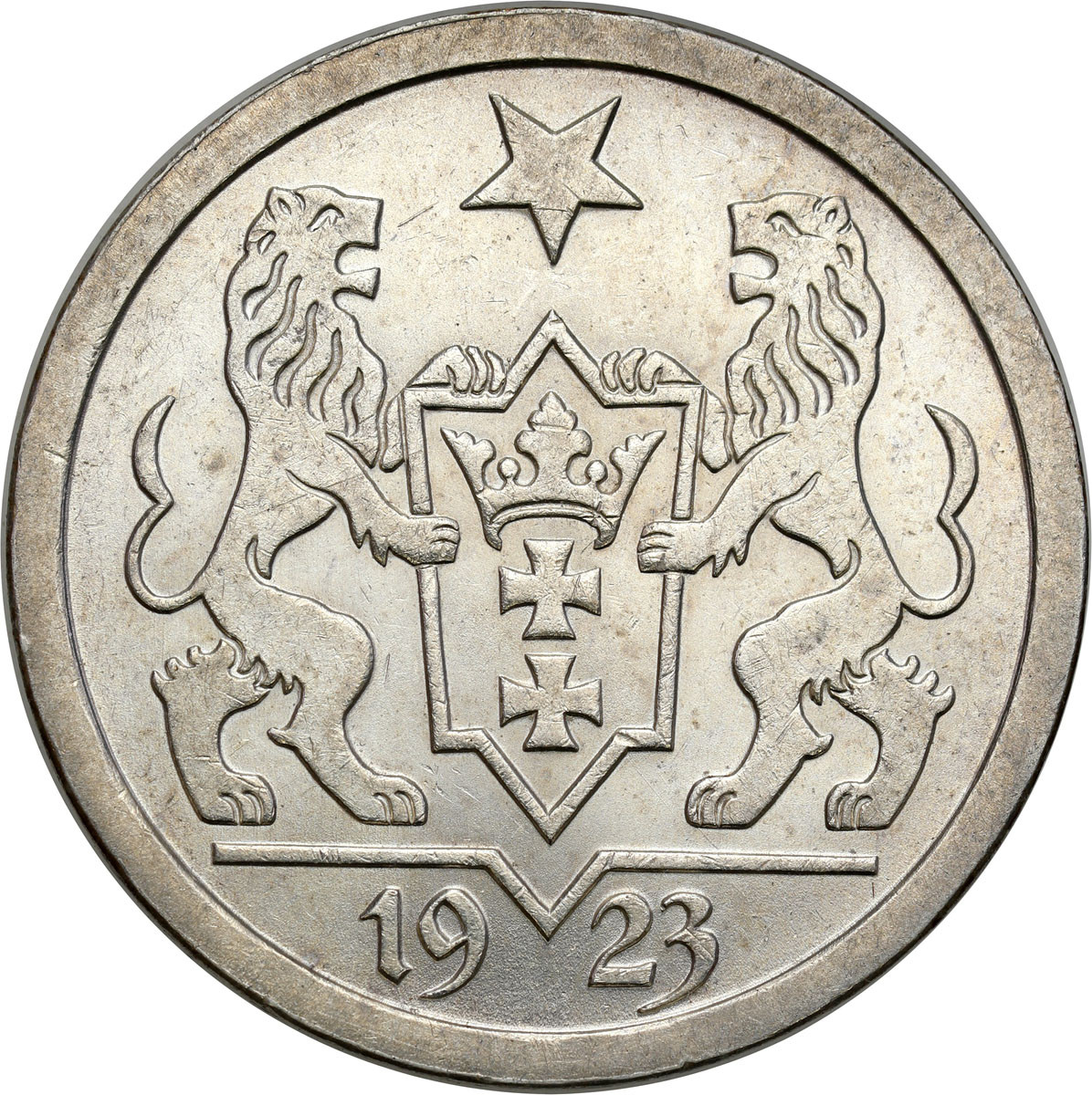 Wolne Miasto Gdańsk/Danzig. 2 Guldeny 1923 - PIĘKNE
